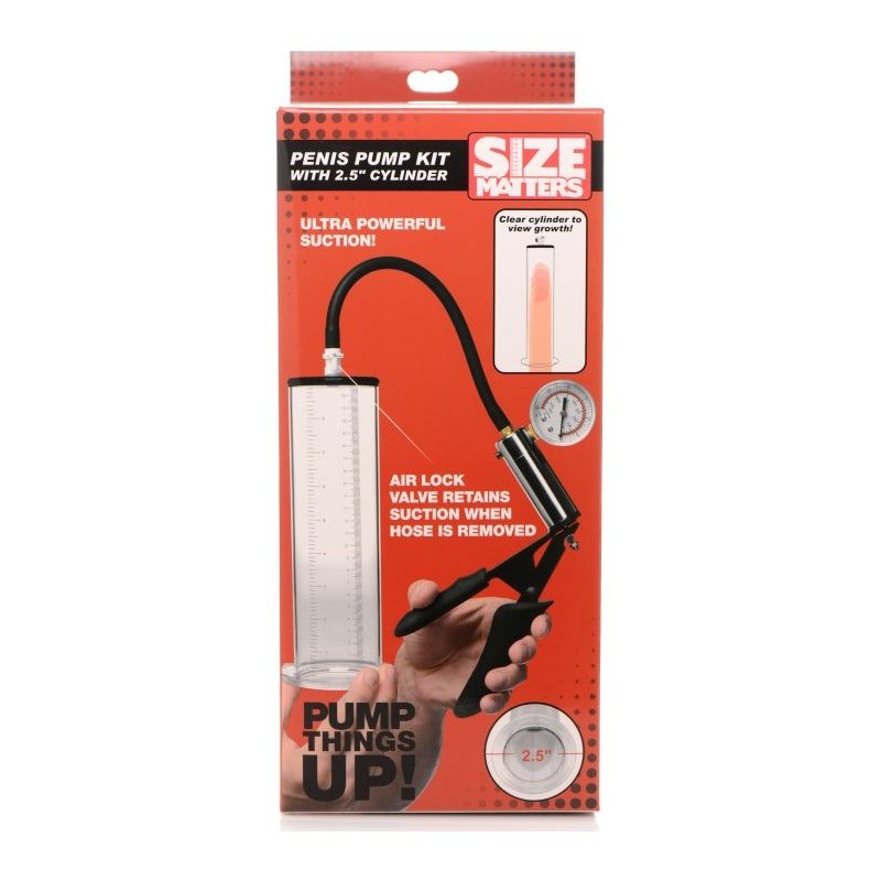 Penis Pump Kit with 2.5" Cylinder - Adult Toys