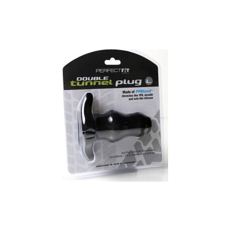 PerfectFit Double Tunnel Plug – Hollow Silicone Tapered Butt Plug - Adult Toys