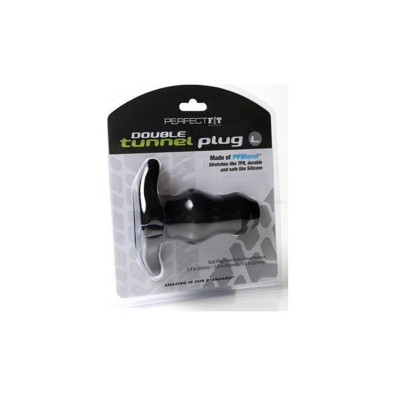 PerfectFit Double Tunnel Plug – Hollow Silicone Tapered Butt Plug - Adult Toys