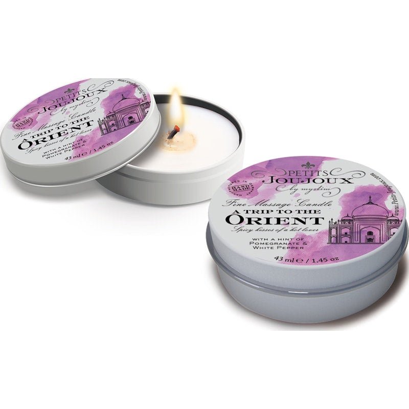 Petits JouJoux Massage Candle – Orient Pomegranate & White Pepper 43ml - Lotions & Potions