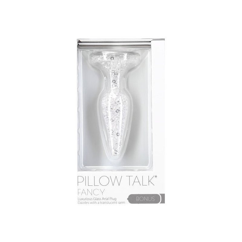 Pillow Talk Fancy Luxurious Glass Anal Plug w Clear Gem - Adult Toys
