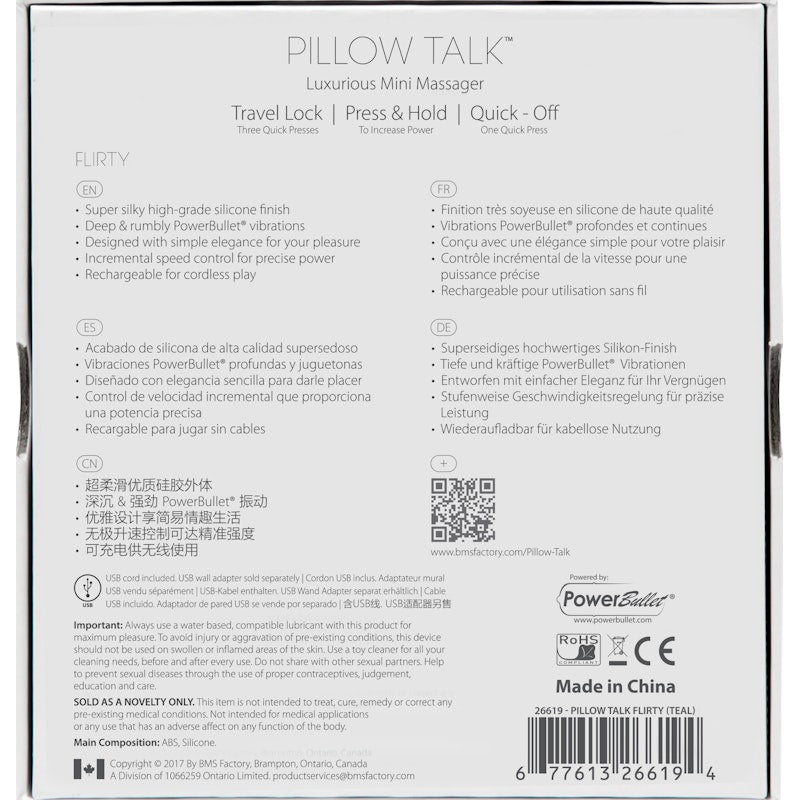 Pillow Talk Flirty Teal - Adult Toys