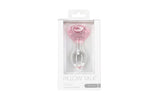 Pillow Talk Rosy Luxurious Glass Anal Plug w Clear Gem - Adult Toys