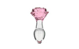 Pillow Talk Rosy Luxurious Glass Anal Plug w Clear Gem - Naughty by Nature Adult Store