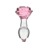 Pillow Talk Rosy Luxurious Glass Anal Plug w Clear Gem - Naughty by Nature Adult Store