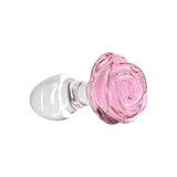 Pillow Talk Rosy Luxurious Glass Anal Plug w Clear Gem - Naughty by Nature Adult Store