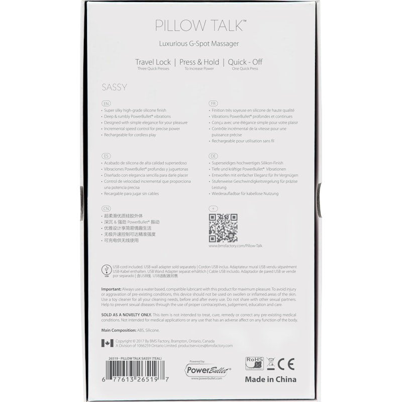 Pillow Talk Sassy Teal - Adult Toys