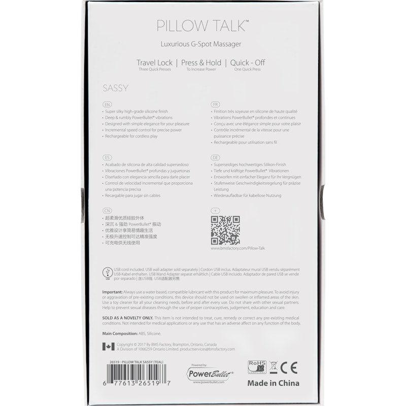 Pillow Talk Sassy Teal - Adult Toys