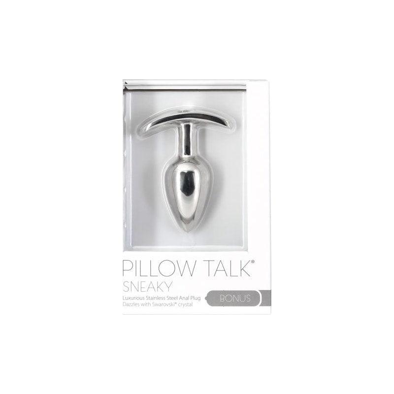 Pillow Talk Sneaky Luxurious Stainless Steel Anal Plug w Swarovski Crystal - Adult Toys