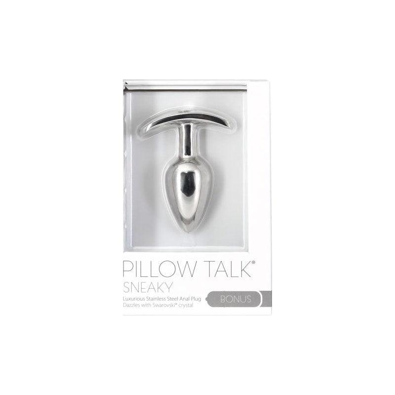 Pillow Talk Sneaky Luxurious Stainless Steel Anal Plug w Swarovski Crystal - Naughty by Nature Adult Store