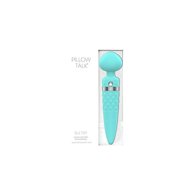 Pillow Talk Sultry Dual Ended Warming Massager Teal - Adult Toys