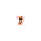 Pink Lipstick Come Play With Me Black Lace Bodysuit Lingerie - Lingerie