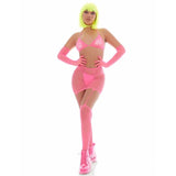 Pink Mesh Bling Ring Set incl Pasties - Lingerie