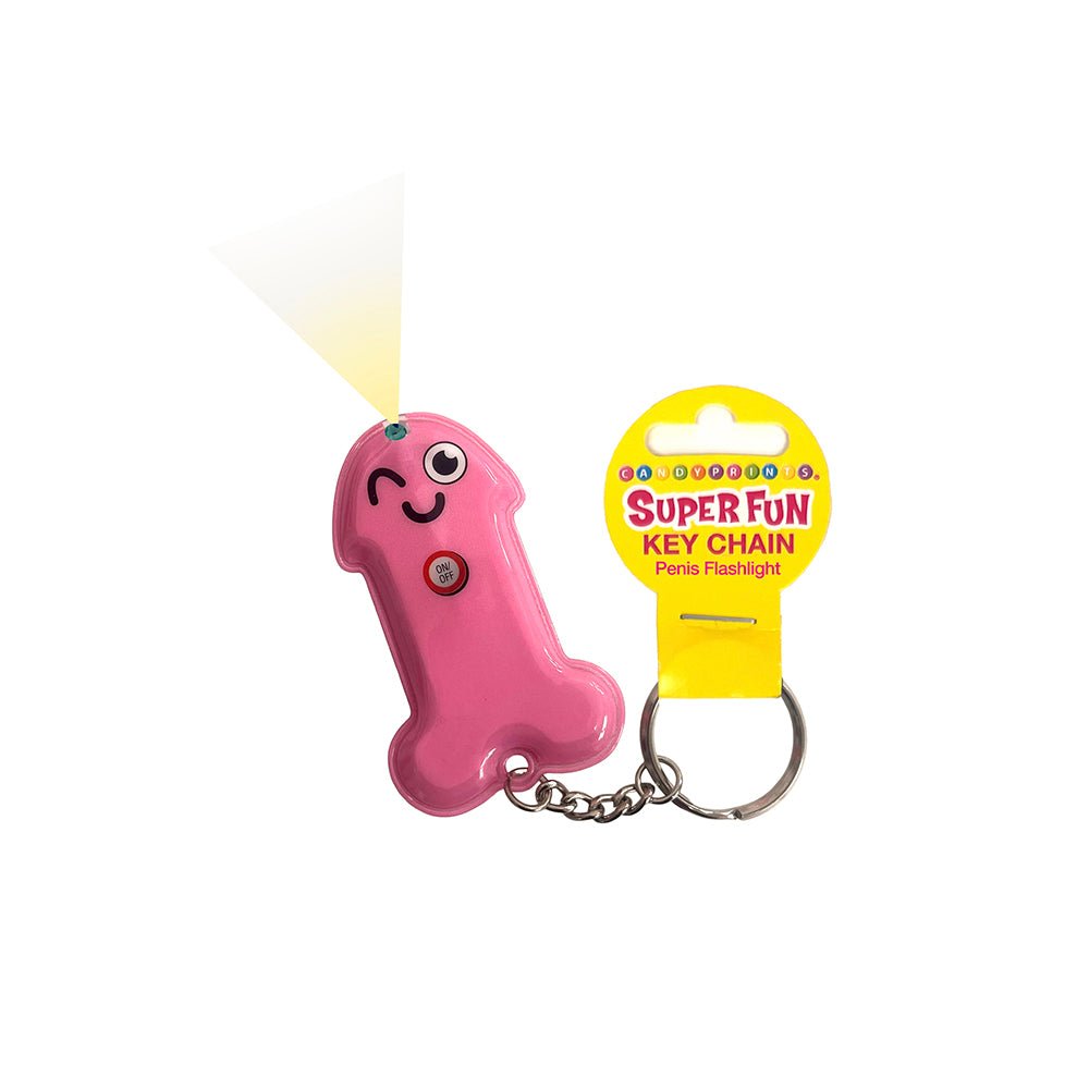 Pink Penis Flashlight Keychain Novelty Funny Key Ring Light - NOVELTIES