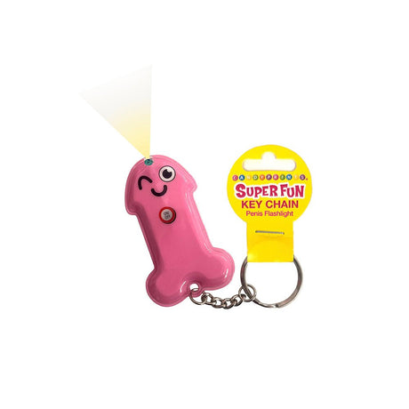 Pink Penis Flashlight Keychain Novelty Funny Key Ring Light - NOVELTIES