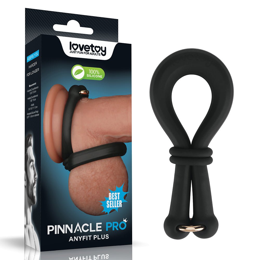 Pinnacle Pro Anyfit Plus Stretcher Black Adjustable Cock Ring - COCK RINGS