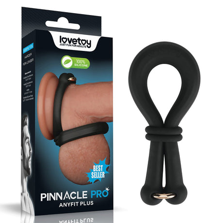Pinnacle Pro Anyfit Plus Stretcher Black Adjustable Cock Ring - COCK RINGS