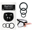 Pipedream Basix Universal Strap - On Harness with 3 Silicone Rings – Black - STRAP - ONS