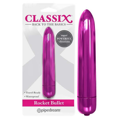 Pipedream Classix Rocket Bullet – Metallic Pink Vibrating Sex Toy - BULLETS & EGGS