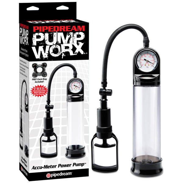 Pipedream Pump Worx Accu - Meter Power Penis Pump with Pressure Gauge - PUMPS