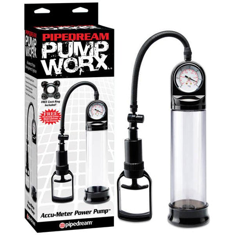 Pipedream Pump Worx Accu - Meter Power Penis Pump with Pressure Gauge - PUMPS