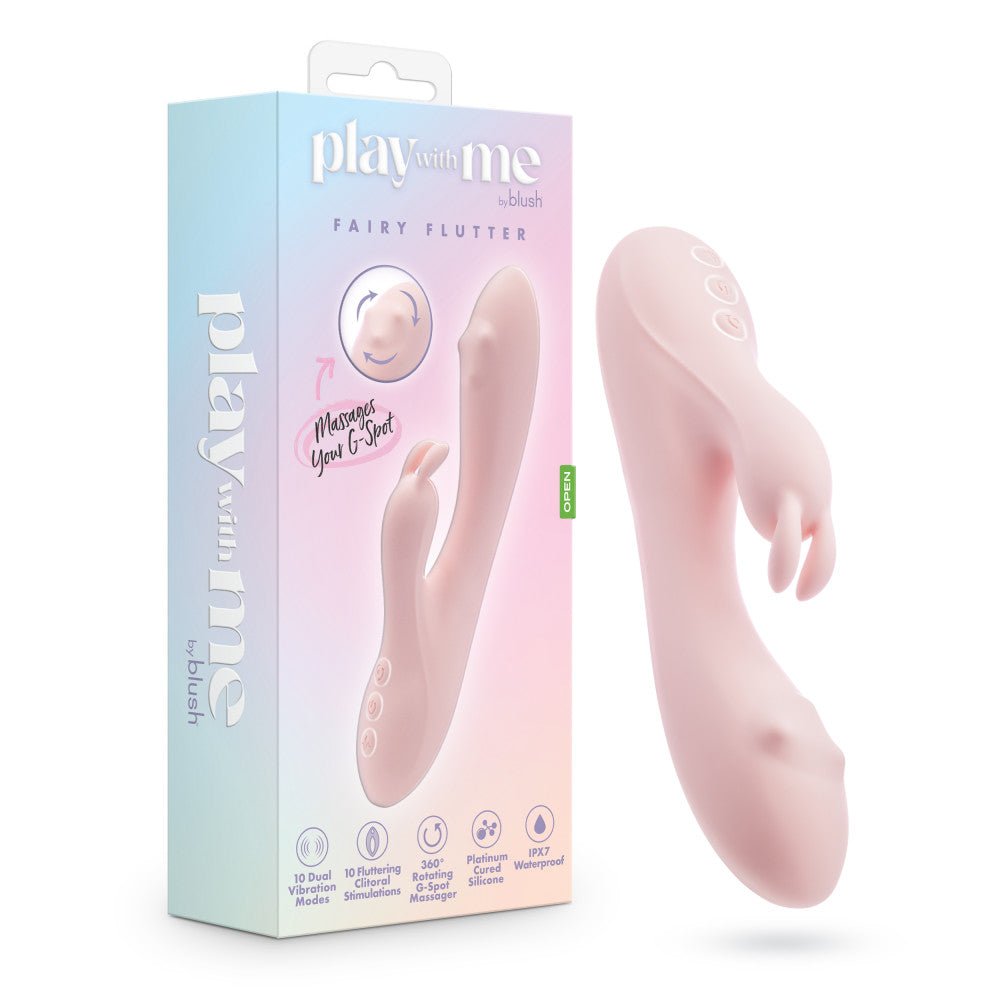 Play With Me - Fairy Flutter - Pink 19.7 cm USB Rechargeable Rabbit Vibrator - VIBRATORS