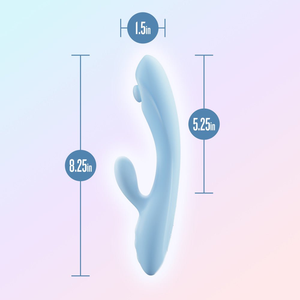 Play With Me - Moondust Magic - Blue 20.3 cm USB Rechargeable Rabbit Vibrator - VIBRATORS