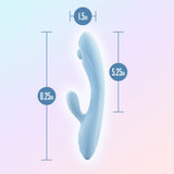 Play With Me - Moondust Magic - Blue 20.3 cm USB Rechargeable Rabbit Vibrator - VIBRATORS