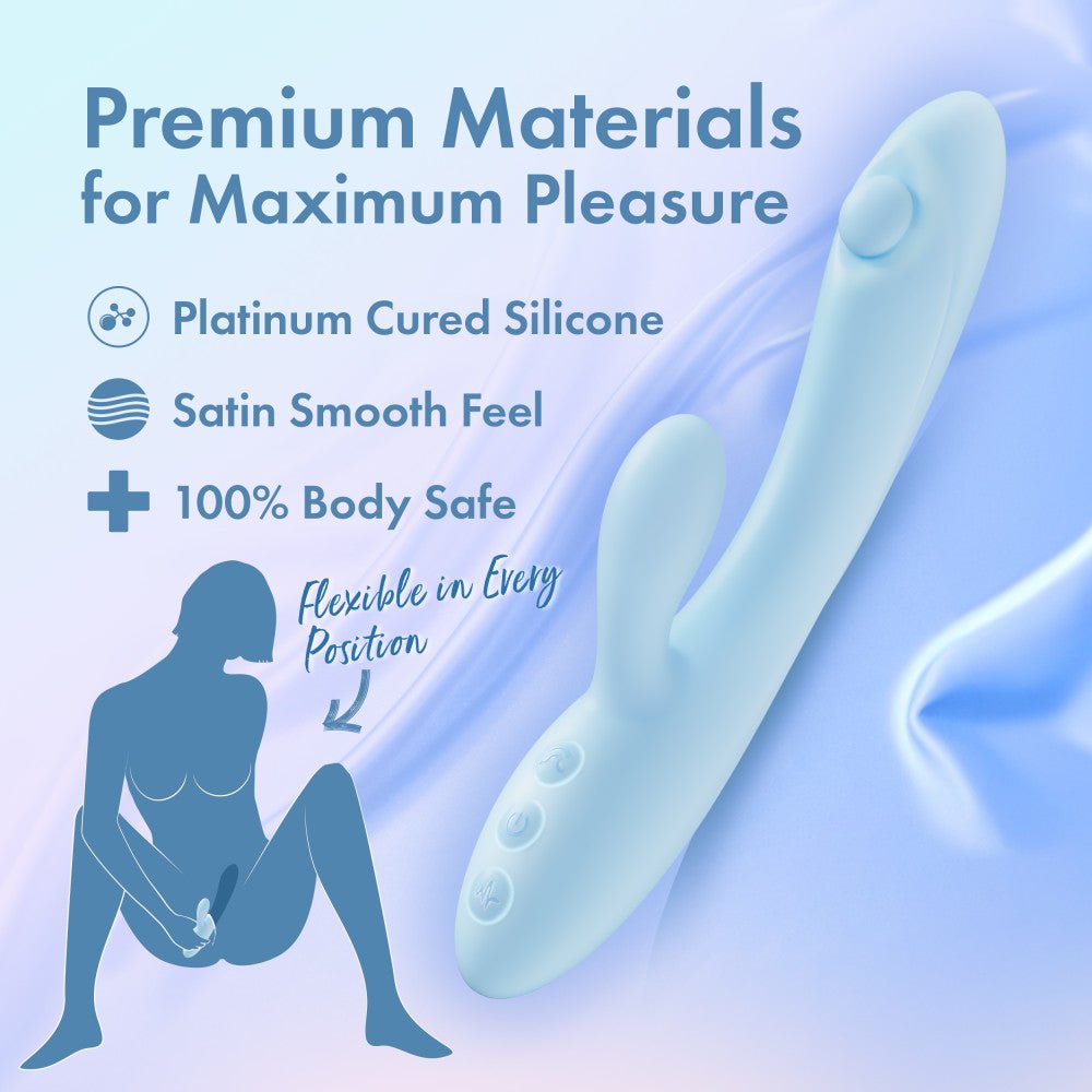 Play With Me - Moondust Magic - Blue 20.3 cm USB Rechargeable Rabbit Vibrator - VIBRATORS