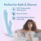 Play With Me - Moondust Magic - Blue 20.3 cm USB Rechargeable Rabbit Vibrator - VIBRATORS