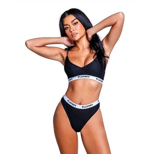 Playboy Lifestyle Bunny 2 Pc Set Black - Lingerie