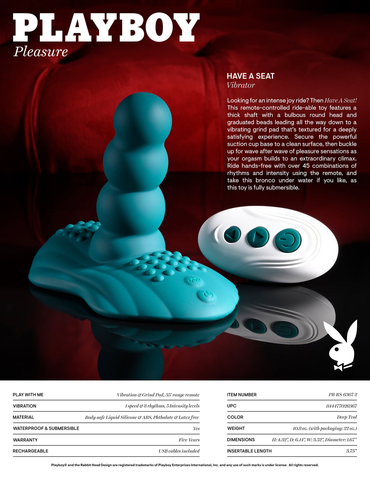 Playboy Pleasure HAVE A SEAT - VIBRATORS