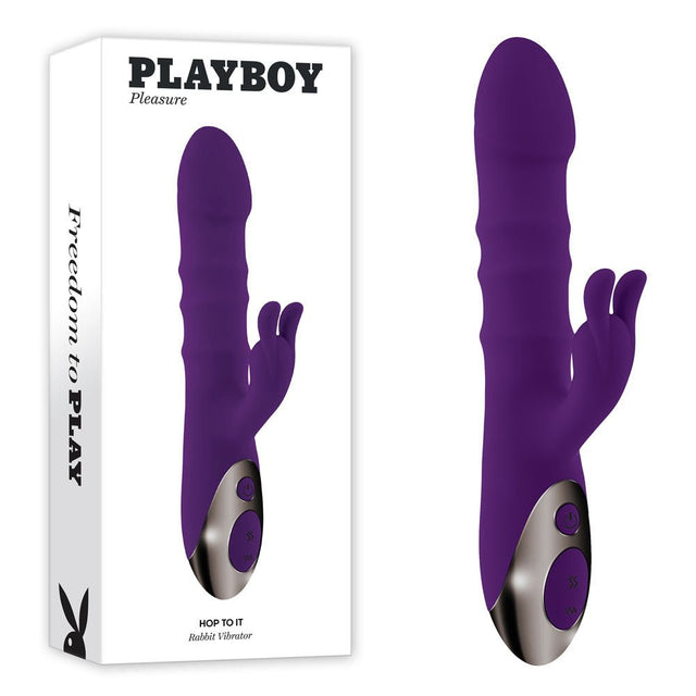 Playboy Pleasure HOP TO IT - Purple 23.5 cm USB Rechargeable Rabbit Vibrator - VIBRATORS