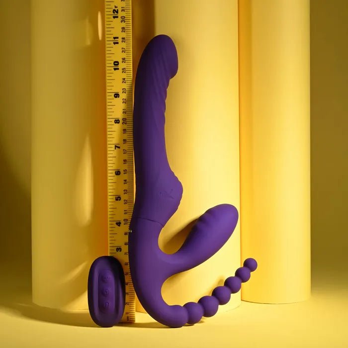 Playboy Pleasure Hug It Out Purple 29 cm USB Rechargeable Strapless Strap On - STRAP - ONS