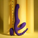 Playboy Pleasure Hug It Out Purple 29 cm USB Rechargeable Strapless Strap On - STRAP - ONS