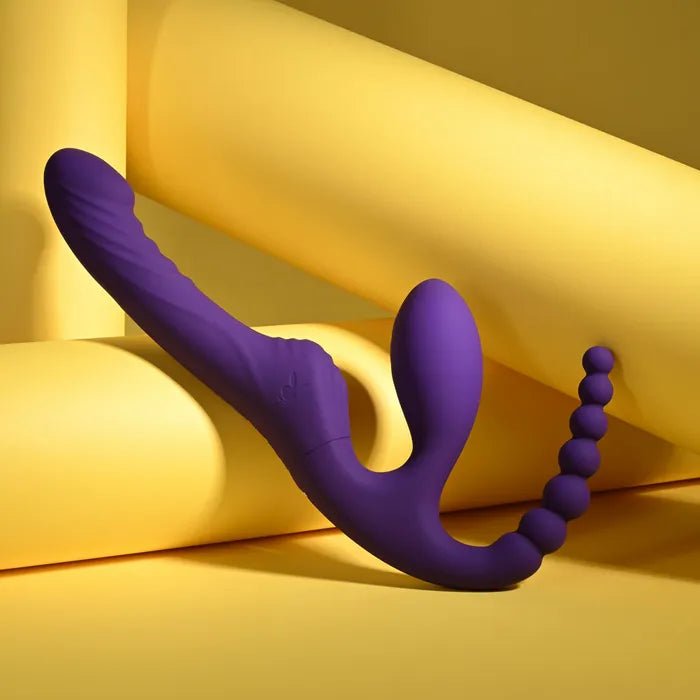Playboy Pleasure Hug It Out Purple 29 cm USB Rechargeable Strapless Strap On - STRAP - ONS