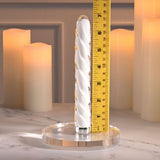 Playboy Pleasure IN A TWIST - White Glass Rechargeable Vibrator - VIBRATORS