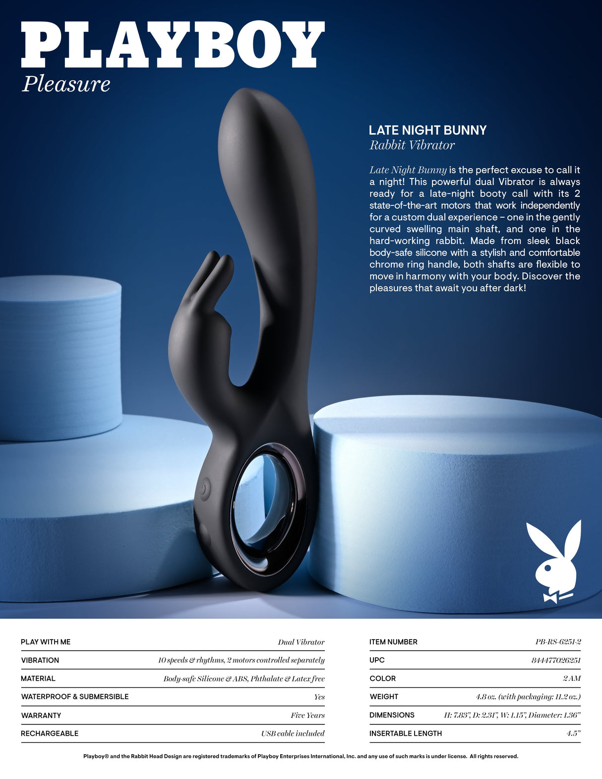 Playboy Pleasure LATE NIGHT BUNNY - VIBRATORS