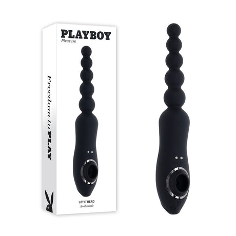 Playboy Pleasure Let It Bead – Vibrating Anal Beads with Clitoral Suction - Anal Toys