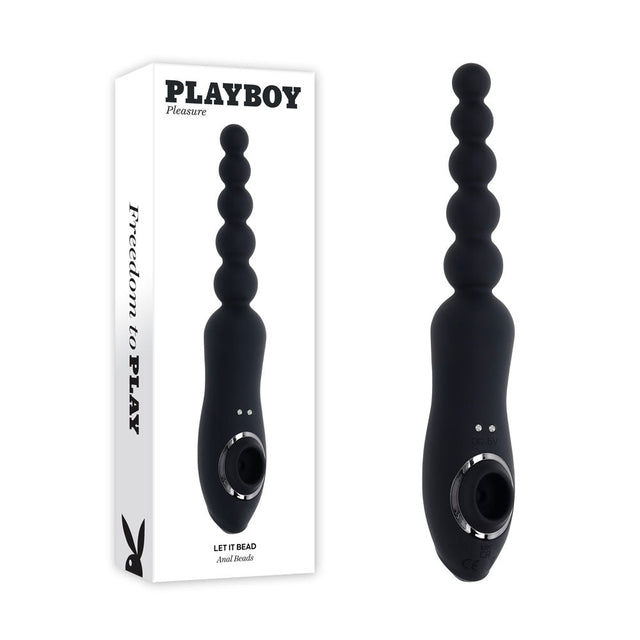 Playboy Pleasure Let It Bead – Vibrating Anal Beads with Clitoral Suction - Anal Toys
