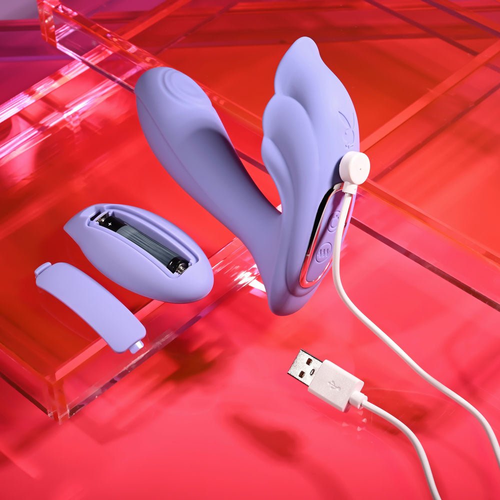 Playboy Pleasure LILAC FANTASY - Tapping Vibrator with Remote - VIBRATORS