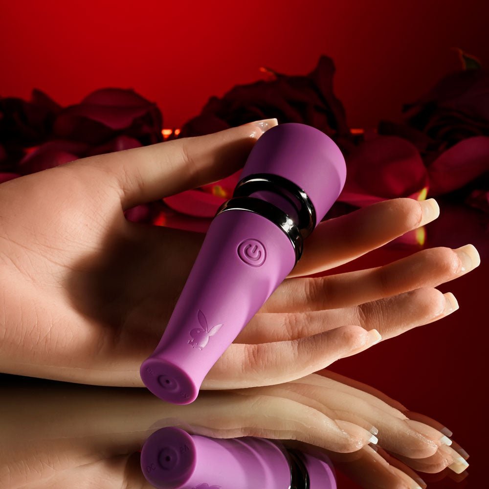 Playboy Pleasure MIC DROP - Purple 11.4 cm USB Rechargeable Vibrating Mini Massage Wand - VIBRATORS