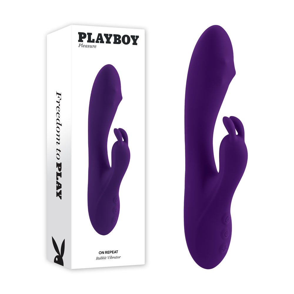 Playboy Pleasure ON REPEAT - Purple 19.7 cm USB Rechargeable Rabbit Vibrator - VIBRATORS