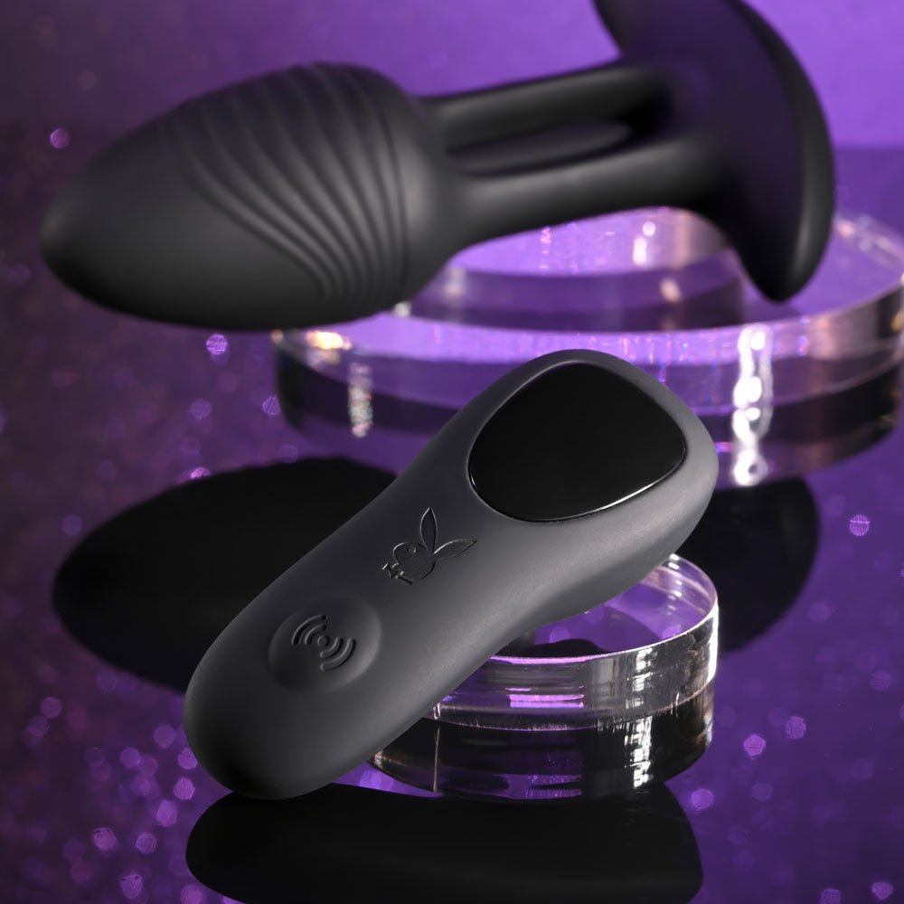 Playboy Pleasure Rim Shot Vibrating Butt Plug – Flicking & Rechargeable - ANAL TOYS