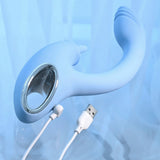 Playboy Pleasure SAPPHIRE SKY Vibrator with Double Tongue Stimulator - VIBRATORS