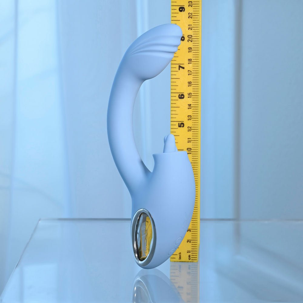 Playboy Pleasure SAPPHIRE SKY Vibrator with Double Tongue Stimulator - VIBRATORS
