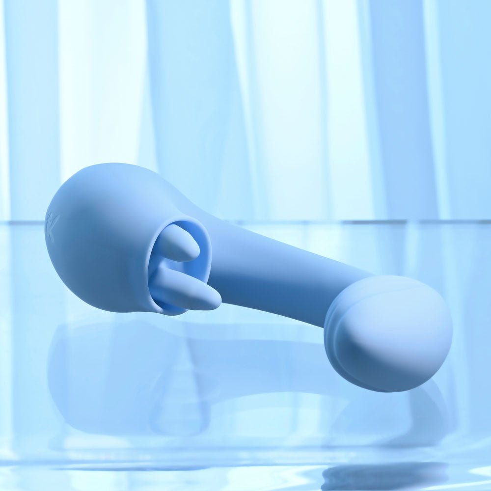 Playboy Pleasure SAPPHIRE SKY Vibrator with Double Tongue Stimulator - VIBRATORS