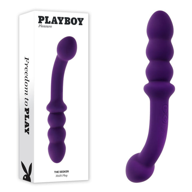Playboy Pleasure The Seeker – Purple Double Ended Silicone Vibrator - VIBRATORS