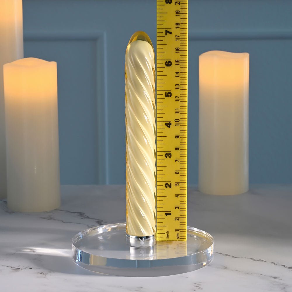 Playboy Pleasure TWIST OF FATE - Yellow Glass Rechargeable Vibrator - VIBRATORS