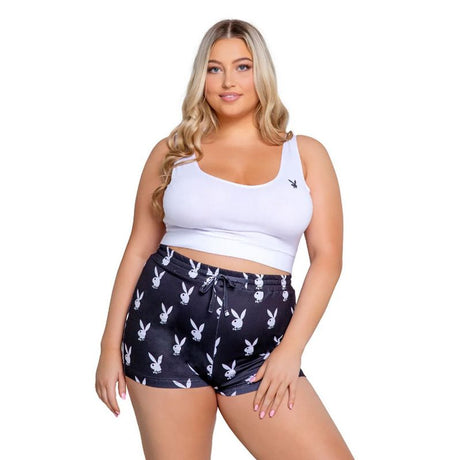 Playboy Slumber Bunny 2 Pc Set Black - Lingerie